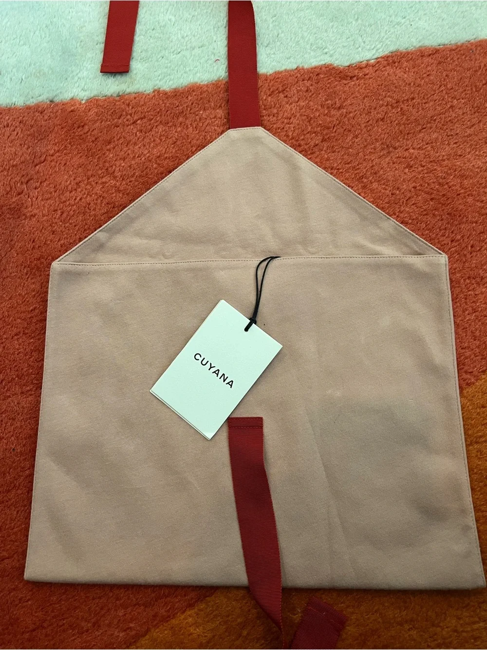 Cuyana Pink Dust Bag with Ribbons